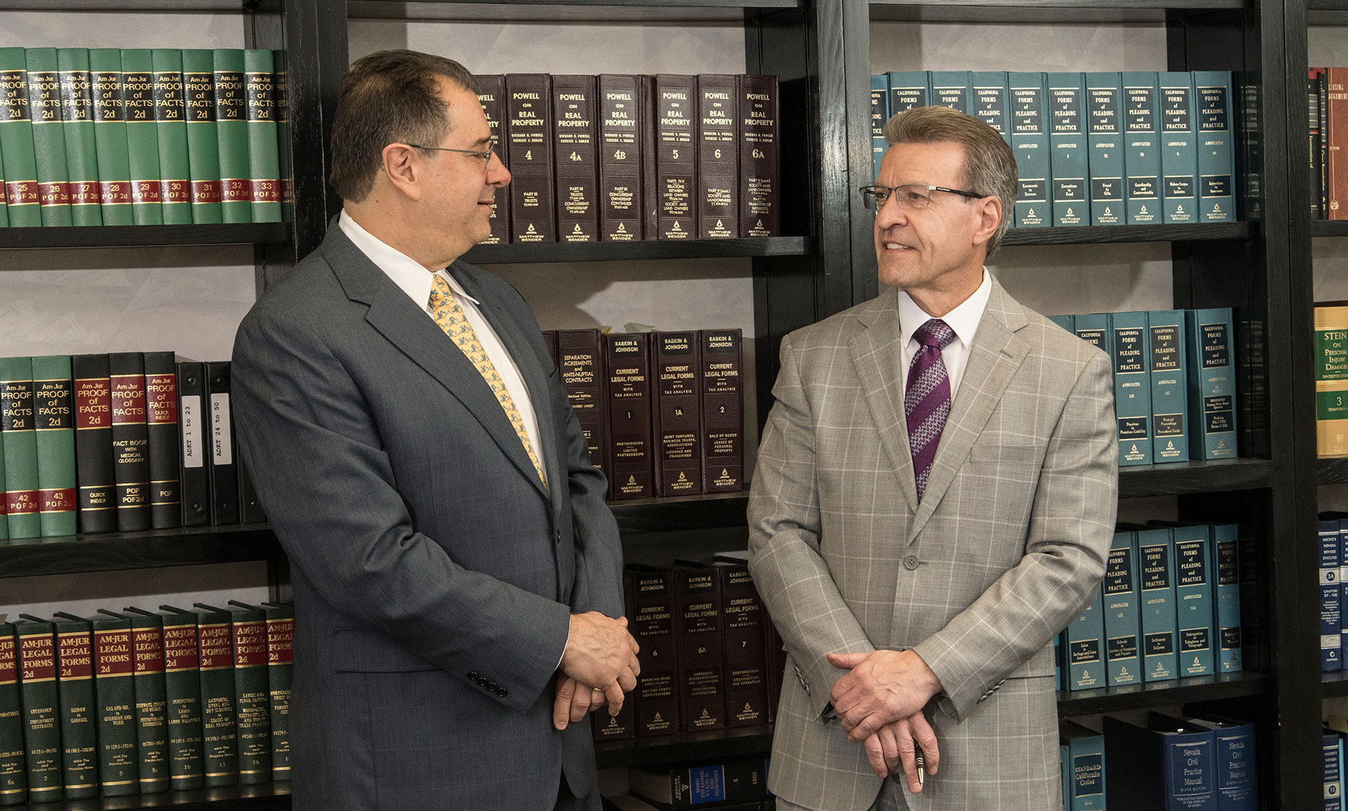 Founding Las Vegas Attorneys Allen Cap and Donald Kudler standing in an office