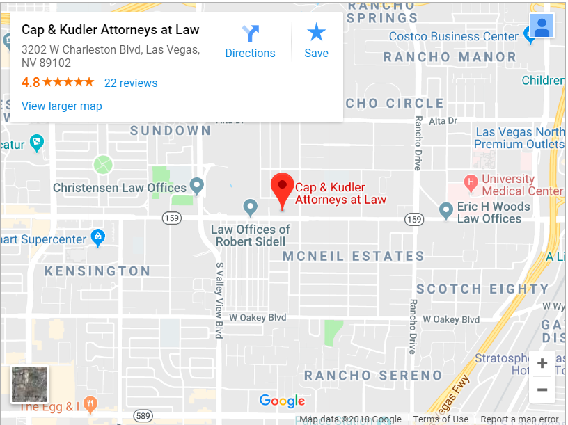 Las Vegas Personal Injury Attorneys - Cap and Kudler Office Location