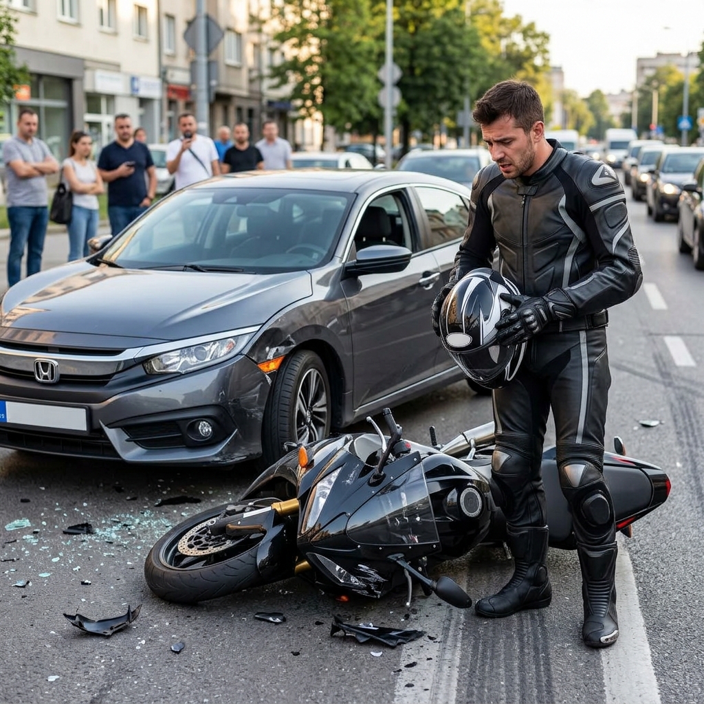 Motorcyclists are particularly vulnerable when being crashed into by larger heavier cars, and trucks